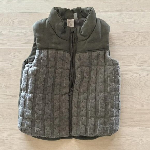 H&M Quilted Cable Knit Padded Zip-Up Vest 12-18 Months - Picture 2 of 9